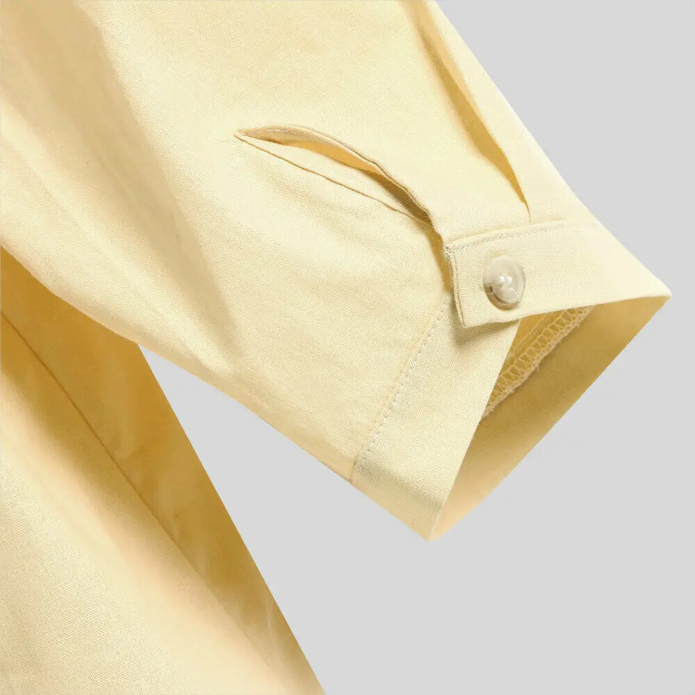 

2019 New Men's Linen Three Quarter Sleeve Shirt Summer Cool Loose Casual V-Neck Shirts Tops M-3XL