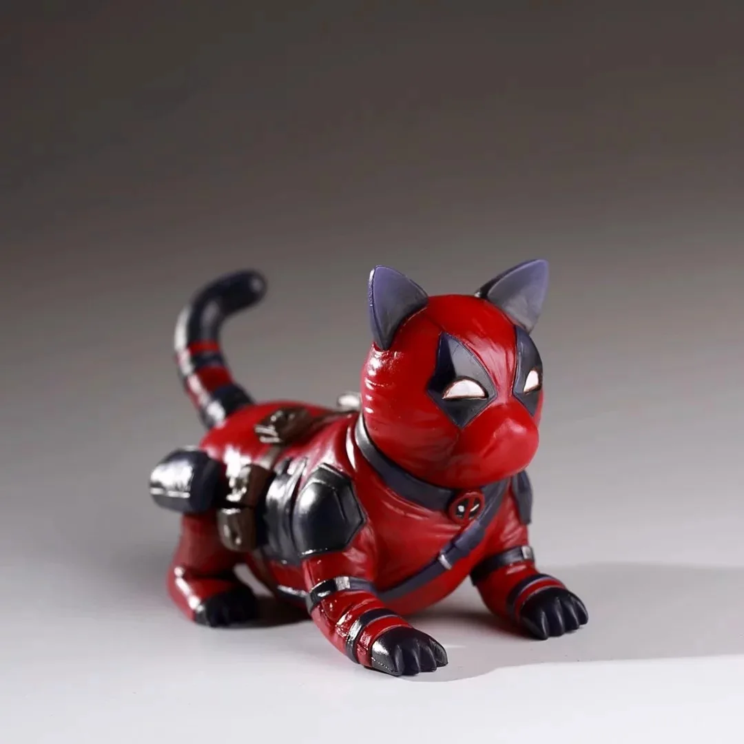 Marvel Deadpool щенок собака и Черная пантера кошка милый супергерой фигурка модель