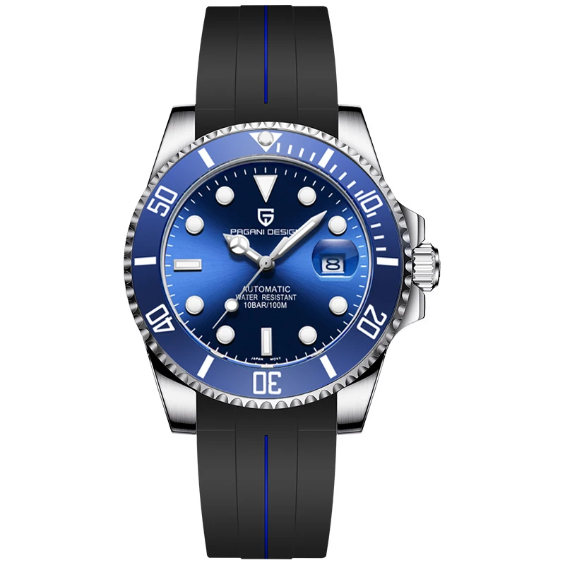 PAGANI дизайнерские брендовые Роскошные мужские часы Автоматические синие