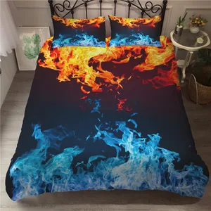 bedding set coverlet bed linens 3d flame printed duvet cover home textiles with pillowcase comfortable material bedroom clothes free global shipping