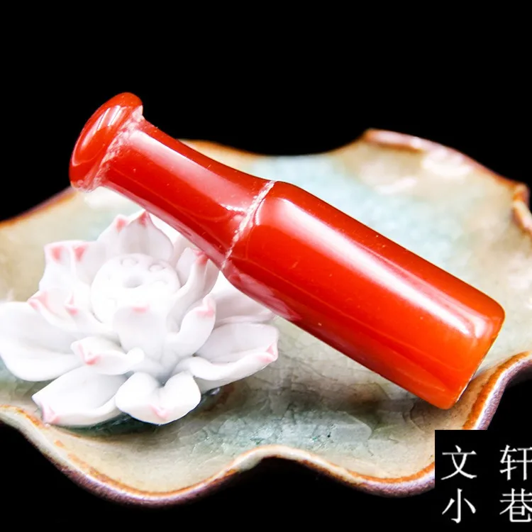 

China handmade Natural red agate carving Agate of cigarette holder
