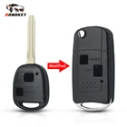Складной автомобильный чехол Dandkey откидная оболочка ключа дистанционного управления, 2 кнопки, для Toyota, Yaris, Carina, Corolla, Avensis, TOY43