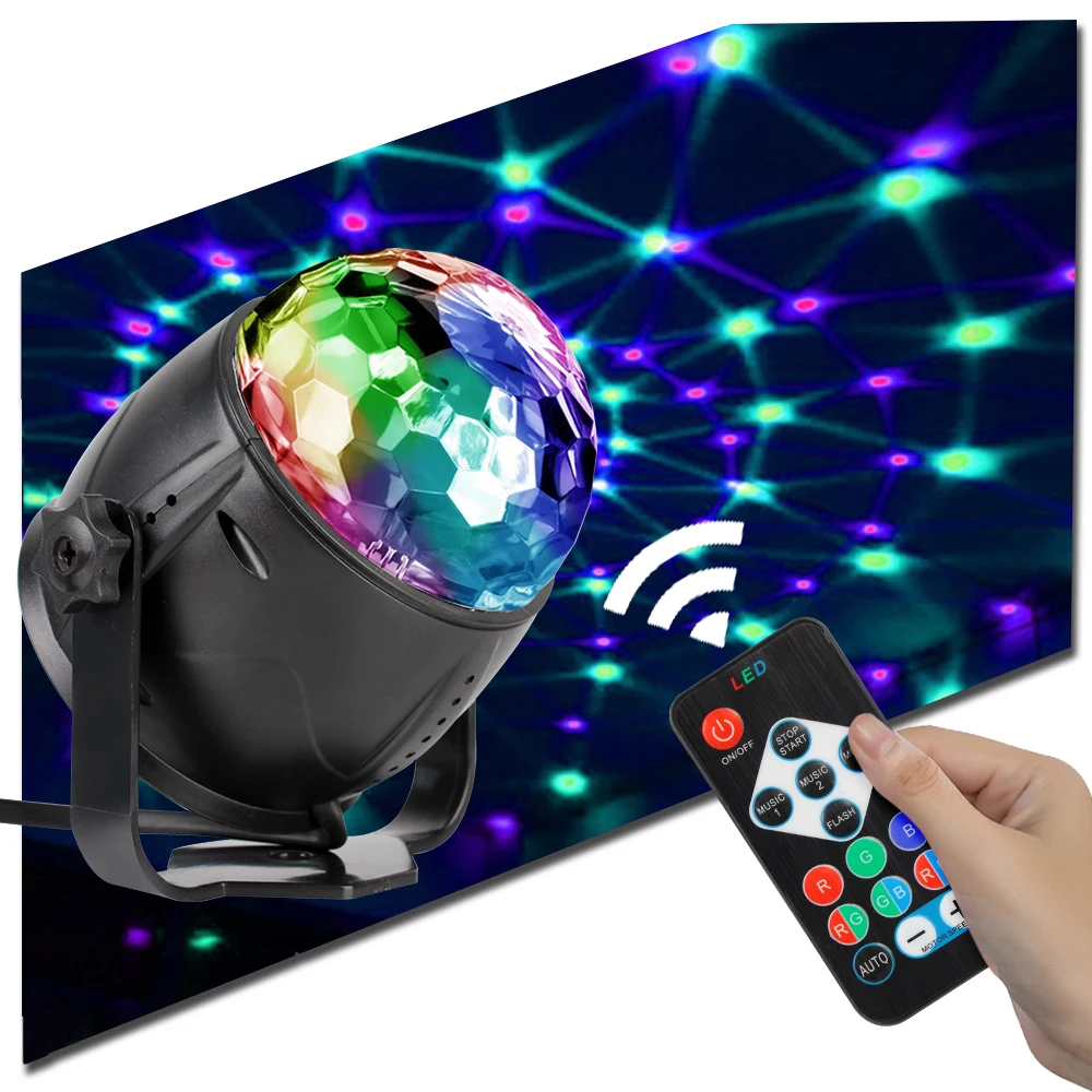 

Светодиодный прожектор, стробоскоп, лампа для дискотеки, RGB диско-шар, светильник для вечевечерние на день рождения, вечеринку, для автомоби...