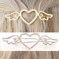 hollow peach heart wing hairpin metal love wings hair accessories wedding bridal hair accessories women girls headwear