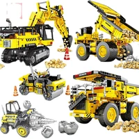 sembo city construction engineering dump truck bulldozer crane excavator digger technic building blocks bricks construction toys