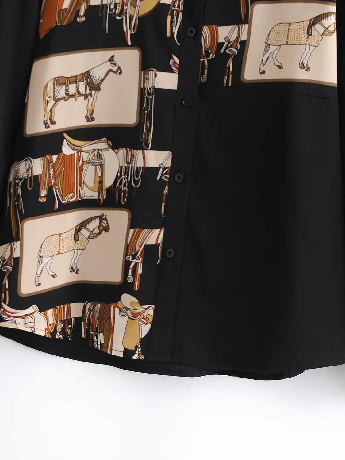 

ZA 2020 New Fashion Women pony print chiffon shirt Turn down Collar Blouses Long Sleeve Chiffon Shirt Casual Loose Tops