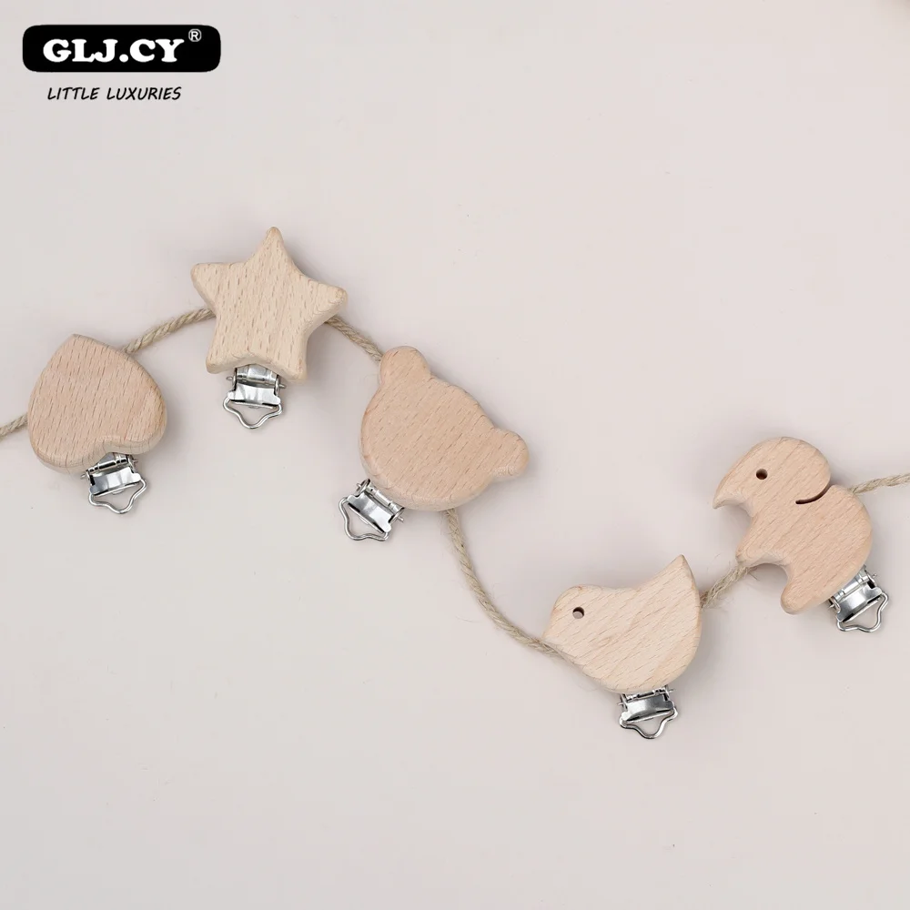 5 шт. соски цепочка аксессуары BPA бесплатно милый моделирование из бука пустышки