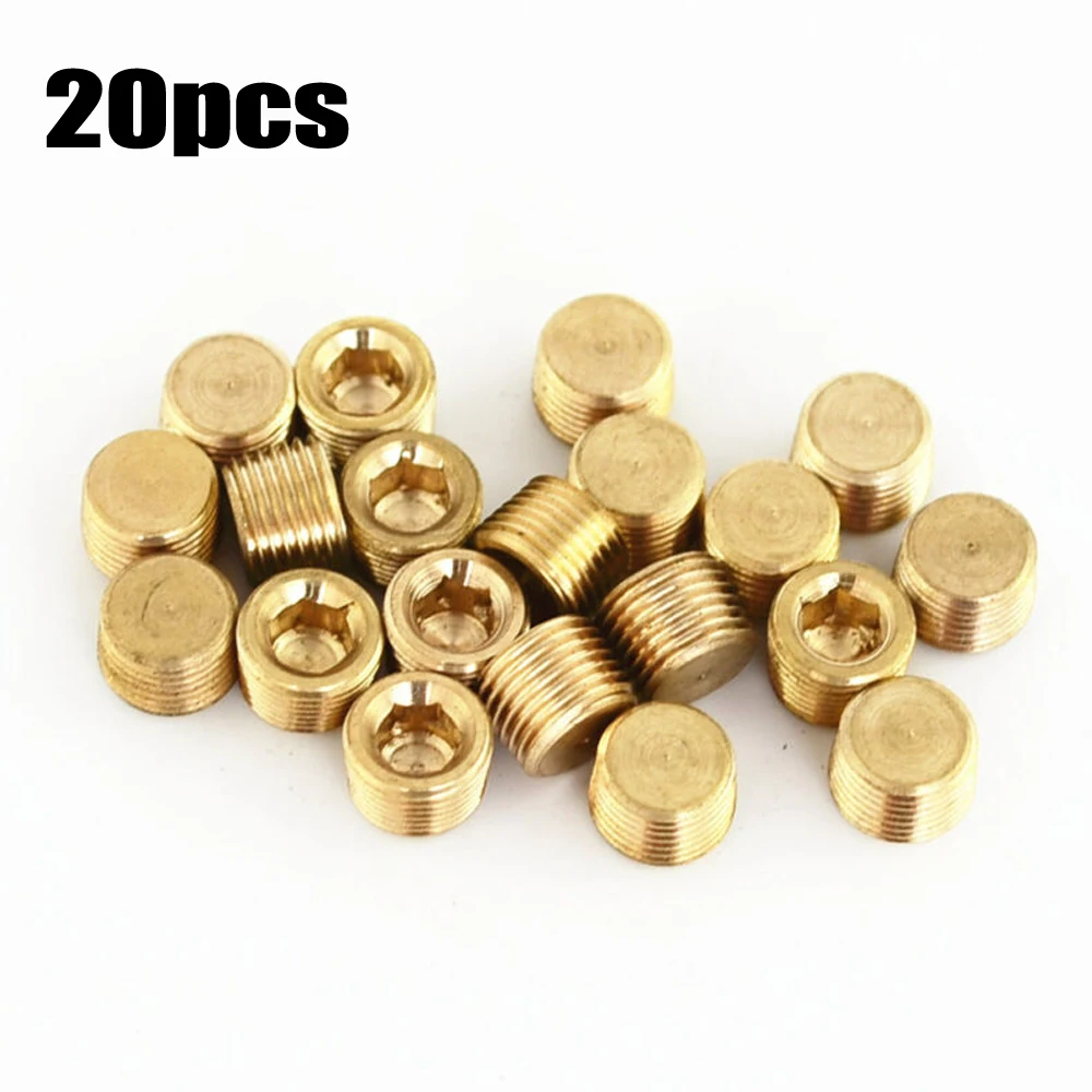 Новые Горячие 20 шт./компл. золотые шестигранные головки вилки латунная резьба 1/8