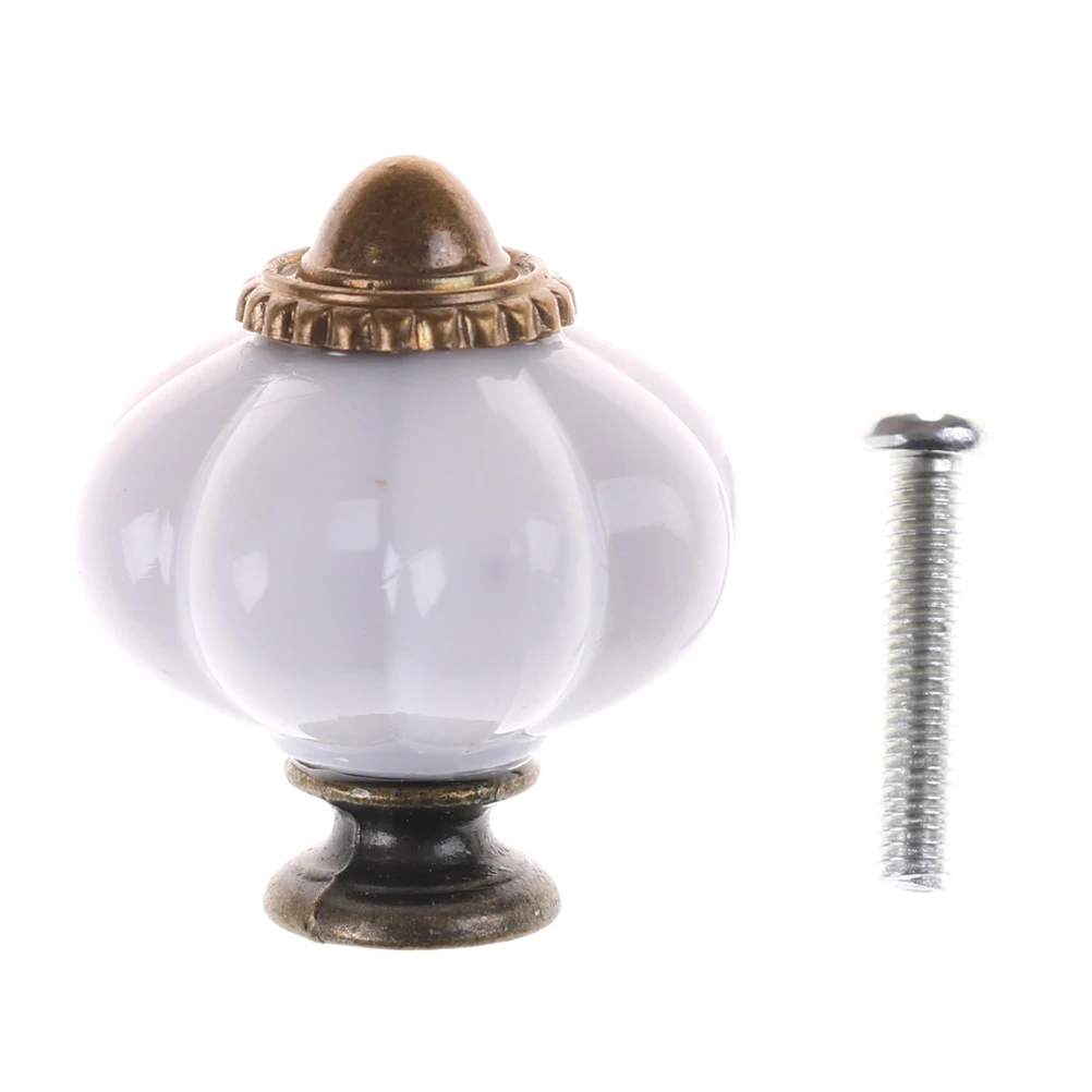 

1PC High Grade Metal Plastic Vintage Style Door Knobs Cabinet Drawer Cupboard Kitchen Pull Handle Durable with Screw