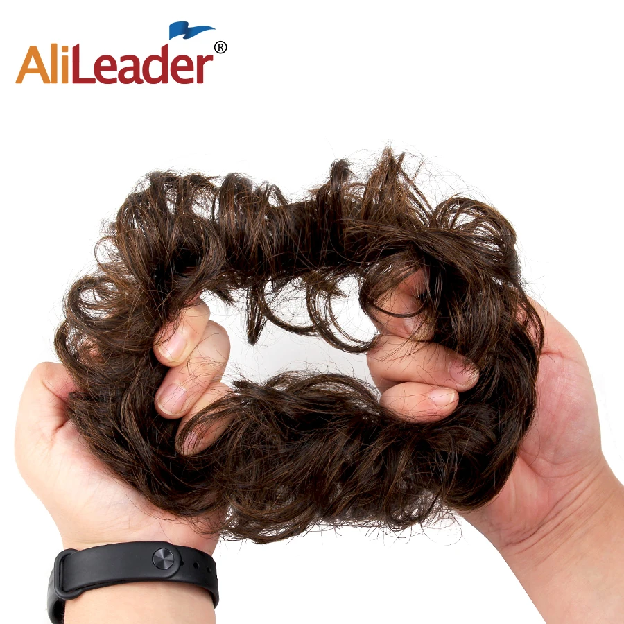 Alileader 5 дюйма вьющиеся волосы булочка Scrunchie шиньон Короткие хвост Синтетический