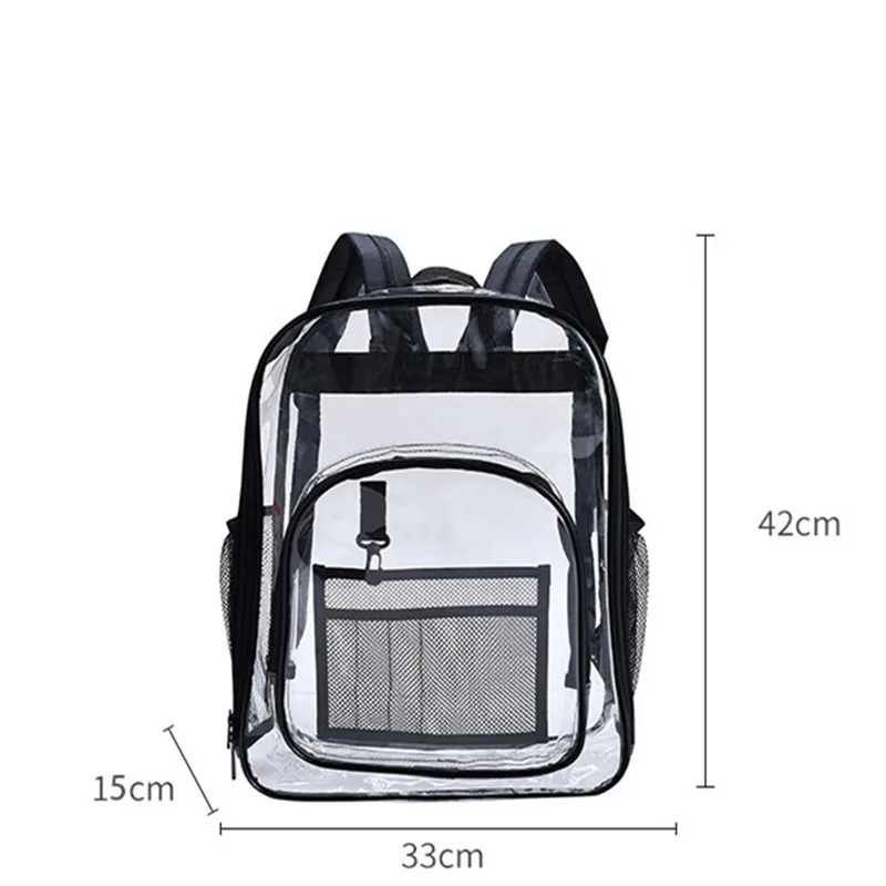

PVC Waterproof Transparent School Bag See Through Backpacks High Quality Large Capacity Backpack Solid Clear Backpack