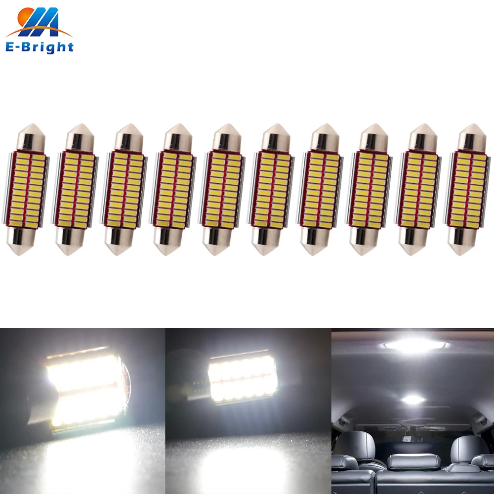 10X 9 в 16 белый C5W Canbus 31 мм 36 39 41 4014 12 SMD 20 24 лампы для автомобильных дверей чтения|41mm led