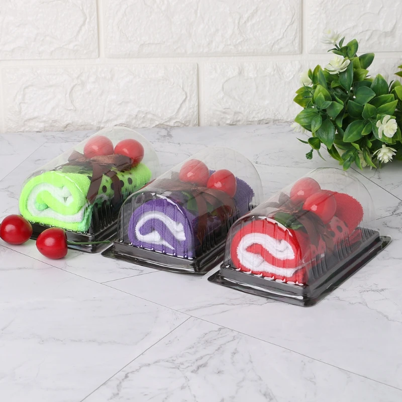

Cherry Cake Sandwich Swiss Roll Shape Hand Towel Washcloth Wedding Party Gifts
