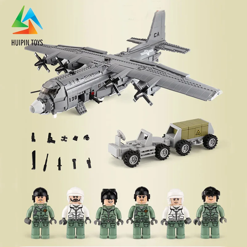 1713 шт., XINGBAO строительные блоки, легое, военная XB-06023, Военная серия, воздушный боевой корабль AC130, детские игрушки, кирпичи, модель самолета 4Px