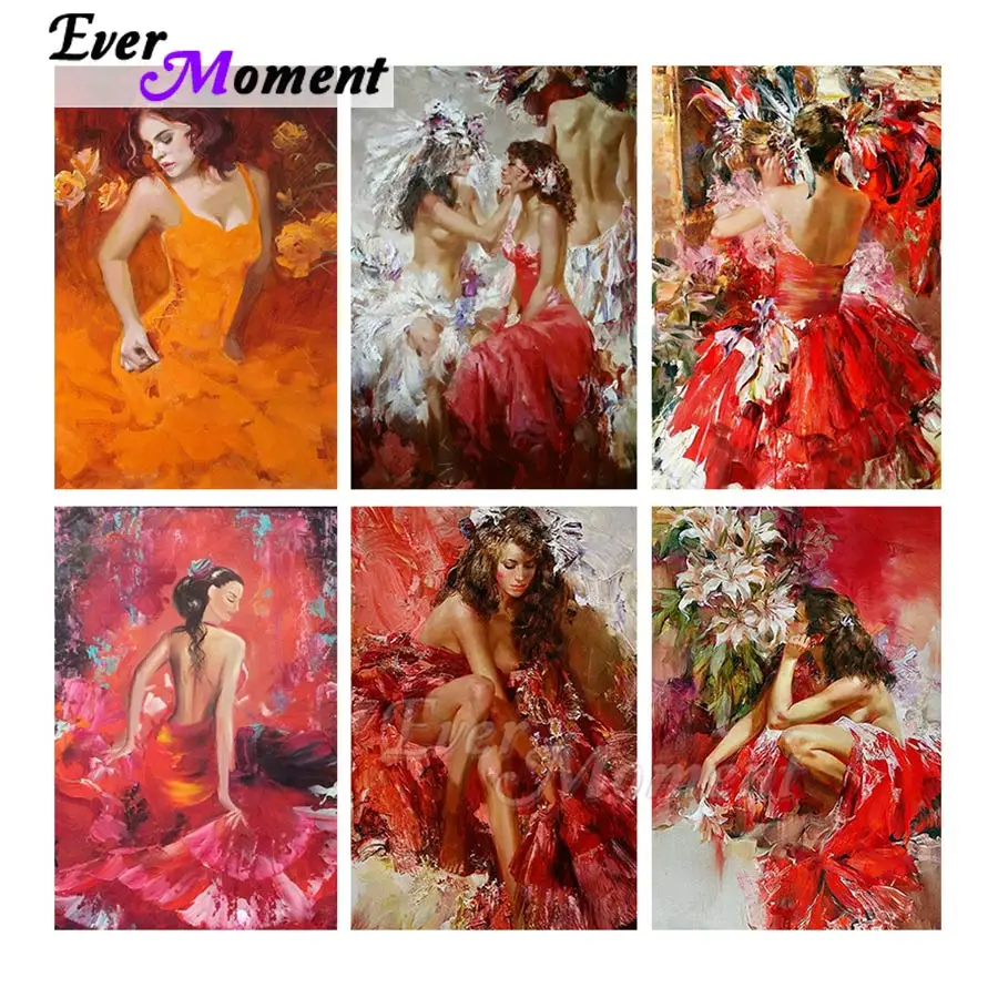 

Ever Moment Diamond Painting Woman Sexy Art Full Square Resin Drill Diamond Embroidery Handmade Home Decoration ASF2115