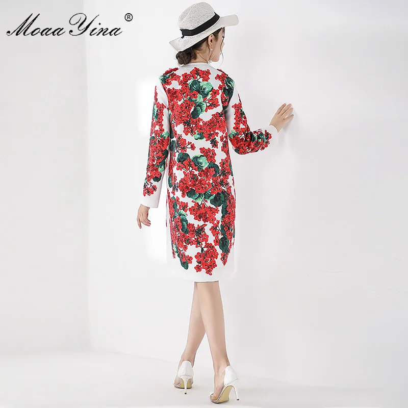 MoaaYina модная ветровка пальто Осень-зима женское длинный рукав аппликация