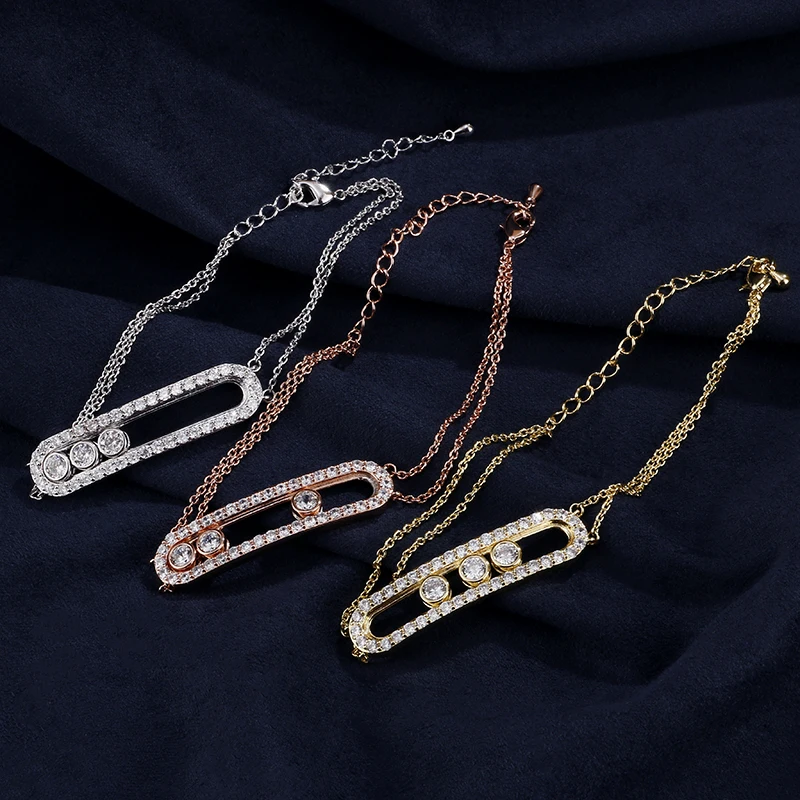 Женский браслет-цепочка RAKOL белый браслет с кристаллами из кубического камня