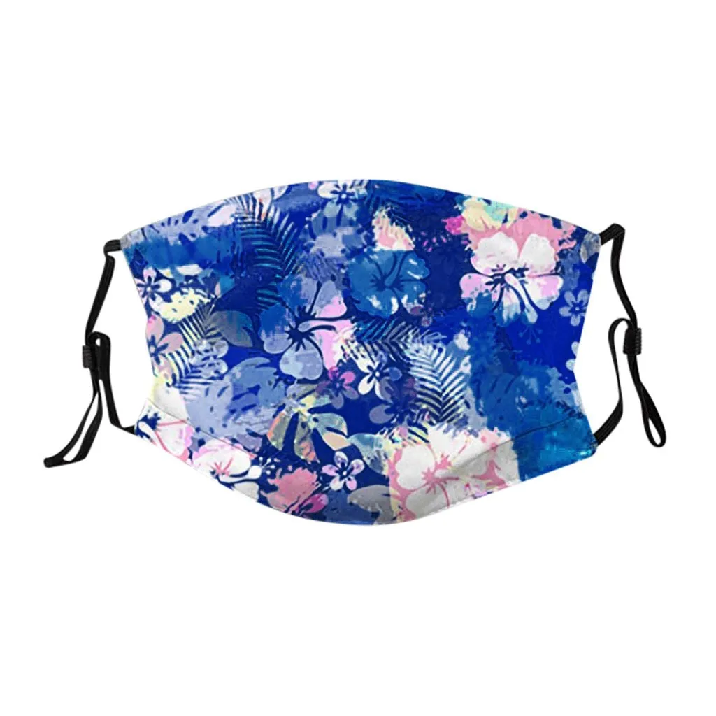 

Adult Washable Flower Printed Adjustable Cotton Breathable Dustproof Mask Unisex Outdoor Quick-drying Mask With 2pcs Filter