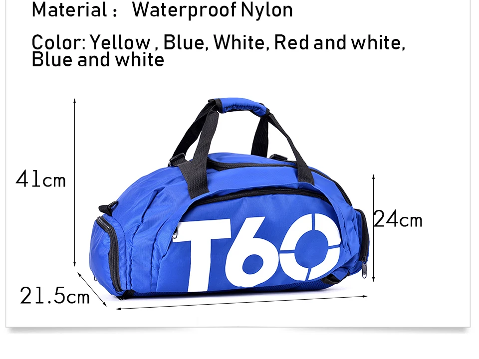 Men Sport Gym Bag Women Fitness Waterproof Outdoor Separate Space For Shoes Travel Handbag Backpack