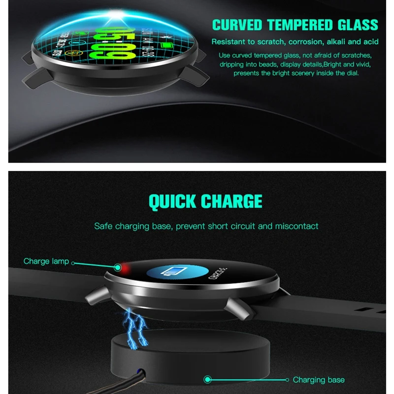 

Smart Watch Men Body Temperature Heart Rate Bluetooth Sport Waterproof Smartwatch for Android Fitness Tracker