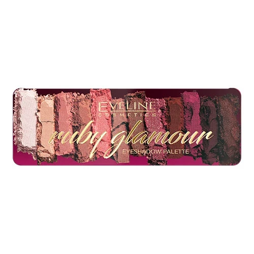 Палетка теней для век EVELINE RUBY GLAMOUR 12 тонов Пудровая| |