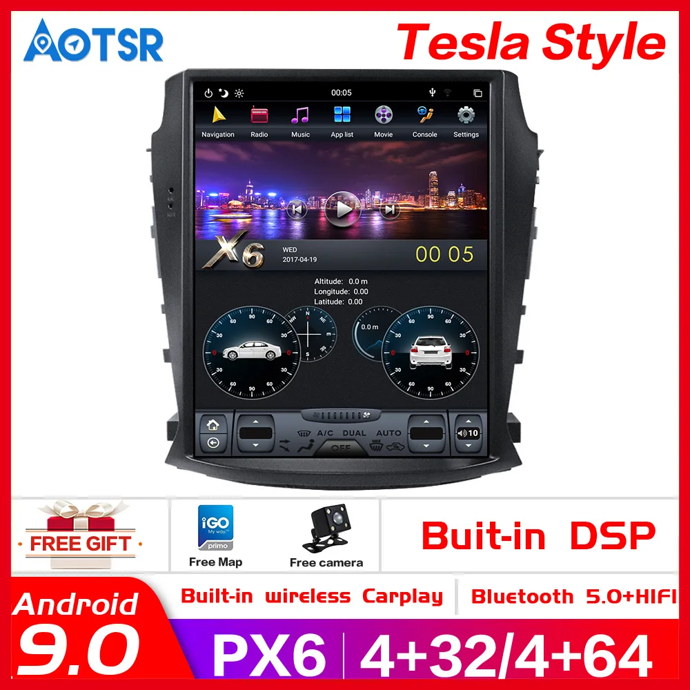 Автомобильный DVD плеер в стиле Tesla px6 Android 9 0 4 + 64 ГБ GPS навигация для Changan CS75