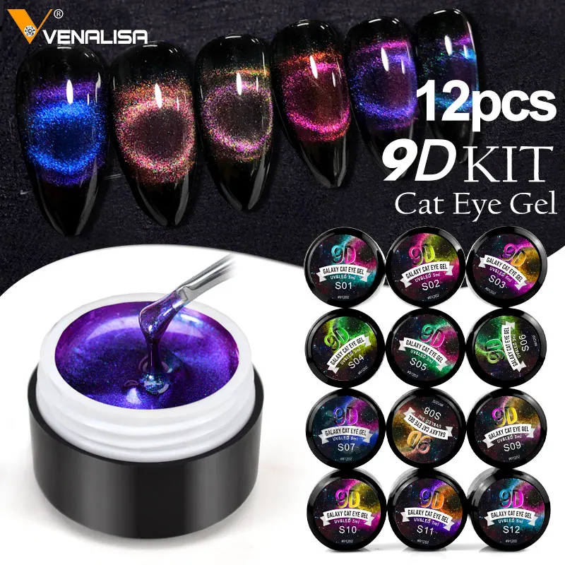 

VENALISA 9D Chameleon Cat Eye Nail Gel Magnetic Soak Off Gel Nail Polish Shining Gel Lacquers Nail Varnish 5ml