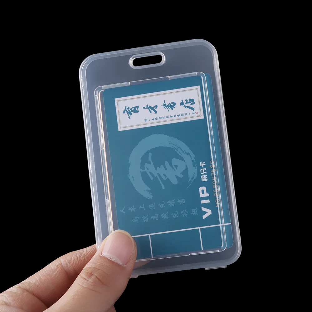 1 шт. прозрачный пластиковый двусторонний чехол для визиток с защитой от