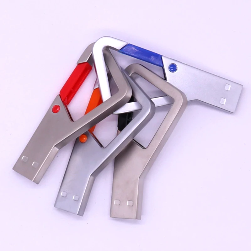 

usb memory Pendrive 128gb Hot Carabiner Usb Flash Metal 64gb Super Mini High Speed Drives U Stick Promotional Gift custom logo
