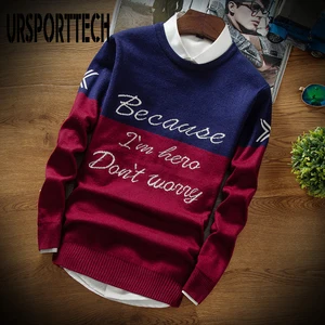 Мужской свитер URSPORTTECH, новинка 2019, мужские повседневные свитера, высококачественные теплые мужские вязаные свитера