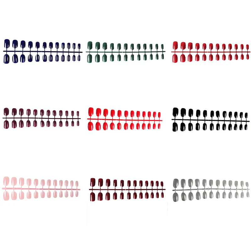 Мягкие конфетные цветные овальные накладные ногти акриловые для салонов с 2g