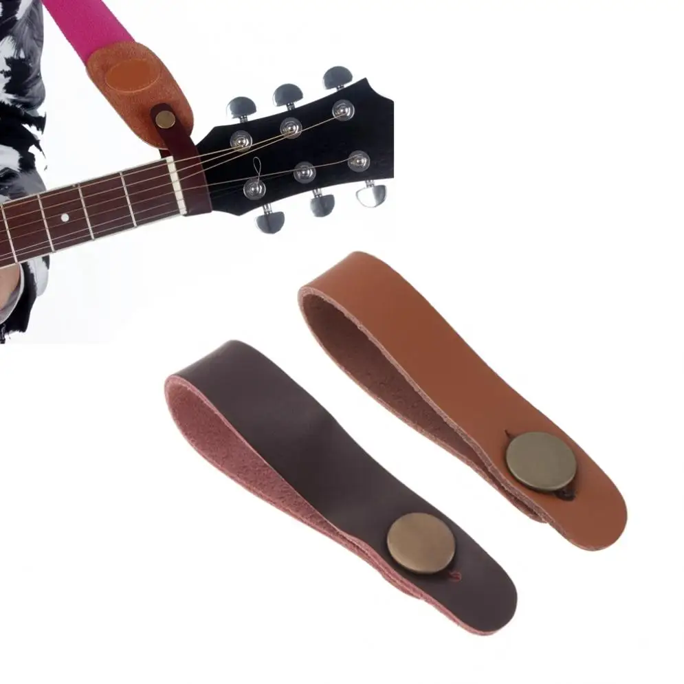 

Genuine Leather Guitar Strap Holder Button Safe Lock for Acoustic Electric Classic Guitar Bass
