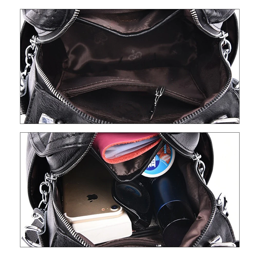 Preppy Capacity Pu Leather Backpack Large Female Casual Travel Bagpack Bookbag School Bags For Teenager |