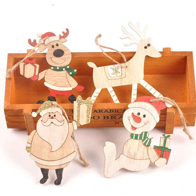 Деревянные рождественские украшения снеговика подвесная елка Подвески DIY для