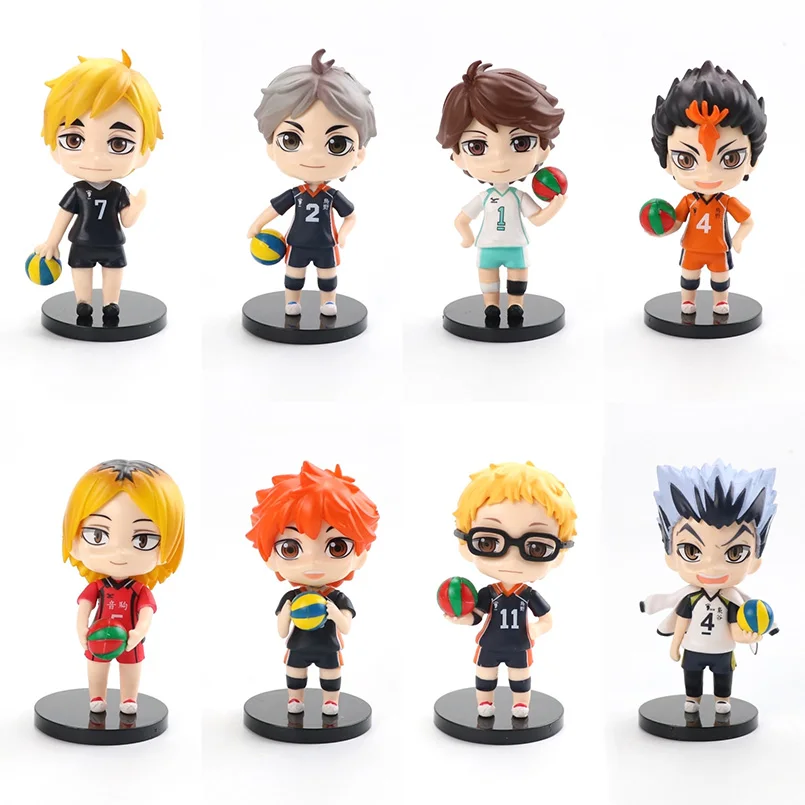 

10CM Q Version Anime Haikyu Figure Hinata Kageyama Tobio Sawamura Daichi Sugawara Koshi Tanaka Ryusuke PVC Action Figure Toys