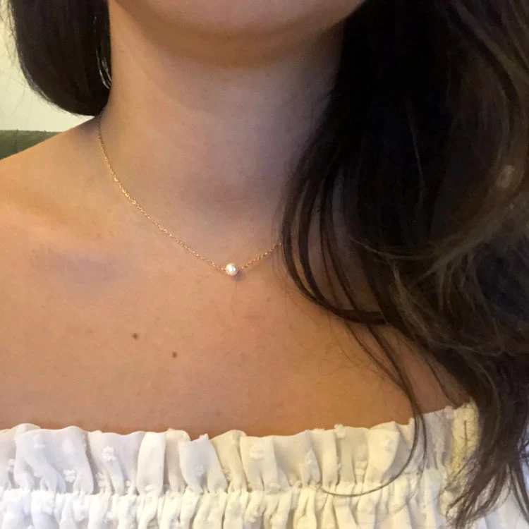 

LAMOON 925 Sterling Silver Necklaces For Women Mini Pearl Pendant Necklace Simple Style Fashion Jewelry NL039