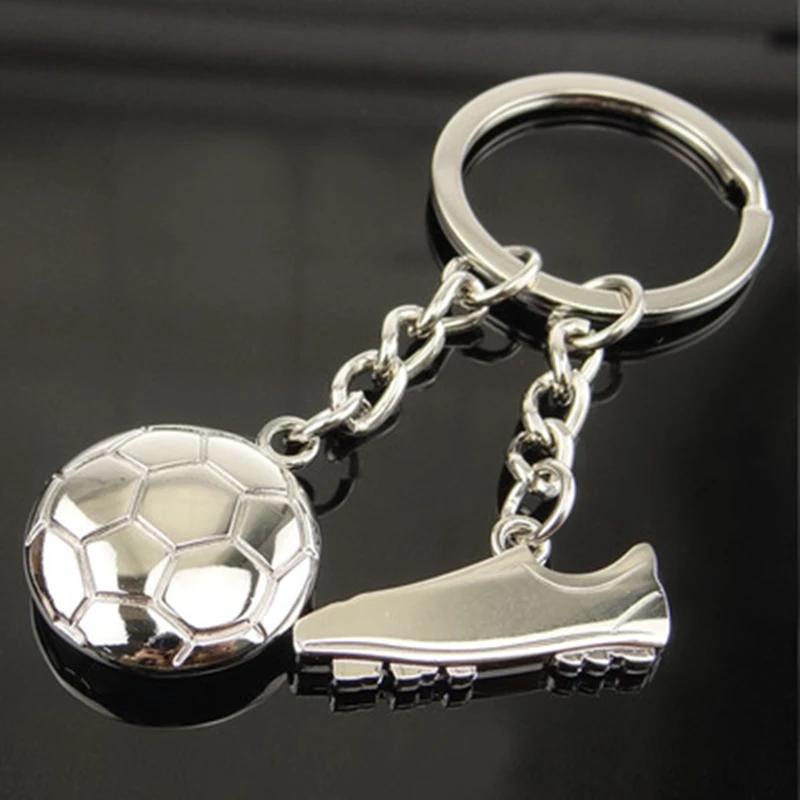 soccer Уникальный металлический брелок футбольная обувь футбольный мяч баскетбол бадминтон Бейсбол Гольф Теннис нержавеющая сталь брелок кольцо подарок F - Цвет: soccer