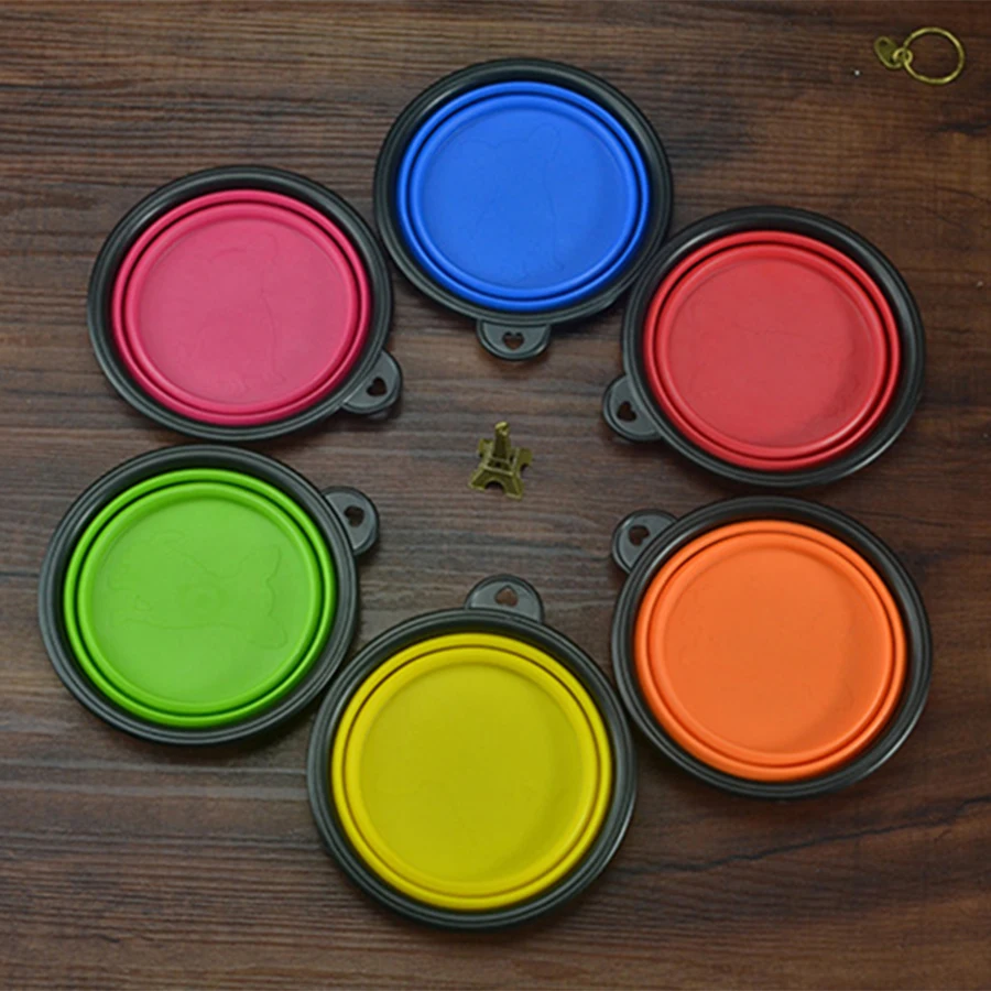 Твердый силиконовый складной щенок миска для собачьего корма домашних животных