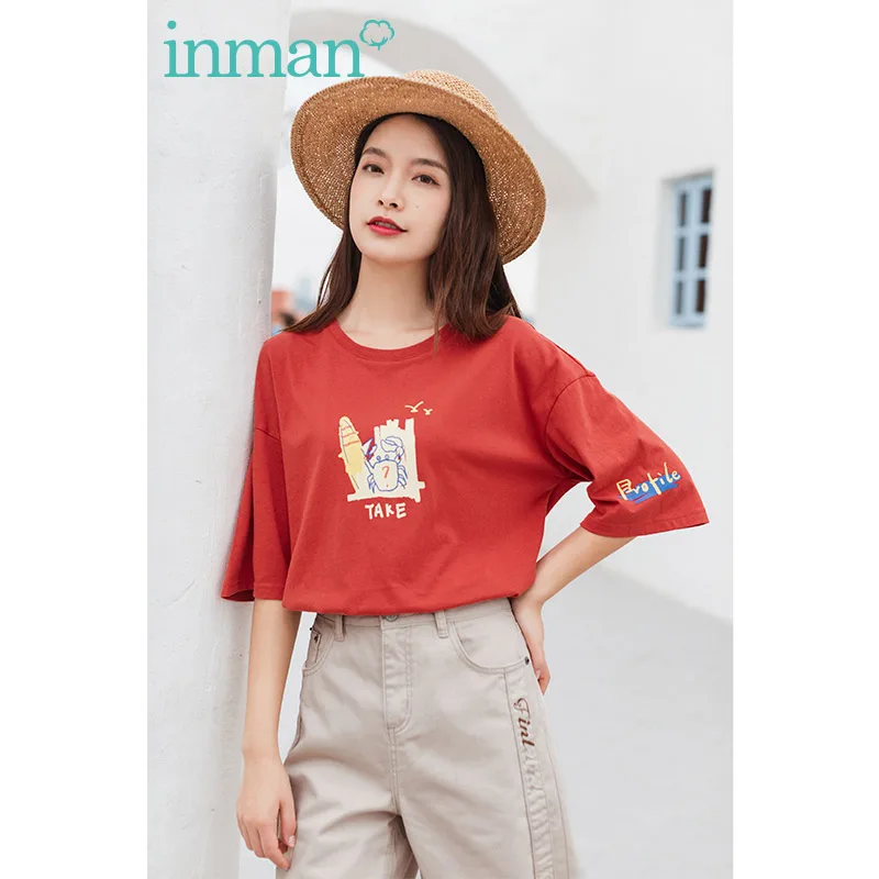 

Футболка женская хлопковая базовая с круглым вырезом и рукавом до локтя