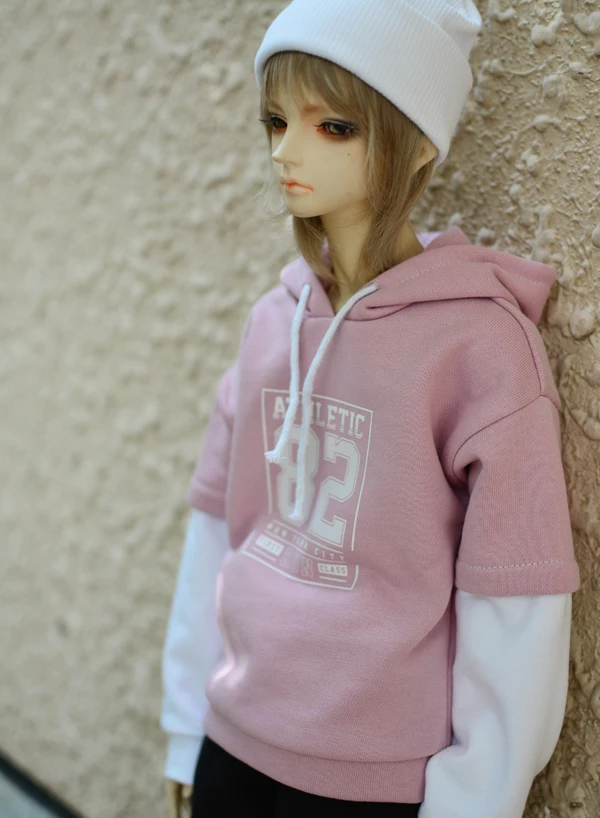 

D01-P537 Doll handmade clothes 1/4 1/3 uncle MSD SSDF SD doll Accessories Printed stitching sleeve hooded sweater 1pcs
