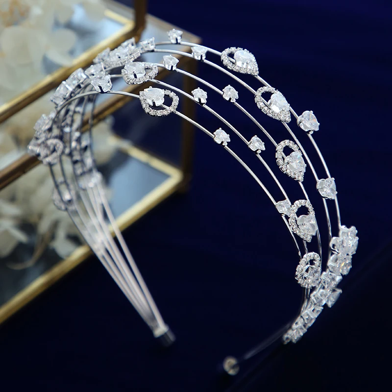 

Luxurious Flower Cubic Zircon Brides Tiaras Crown Bridal Diadema Wedding Hair Accessories