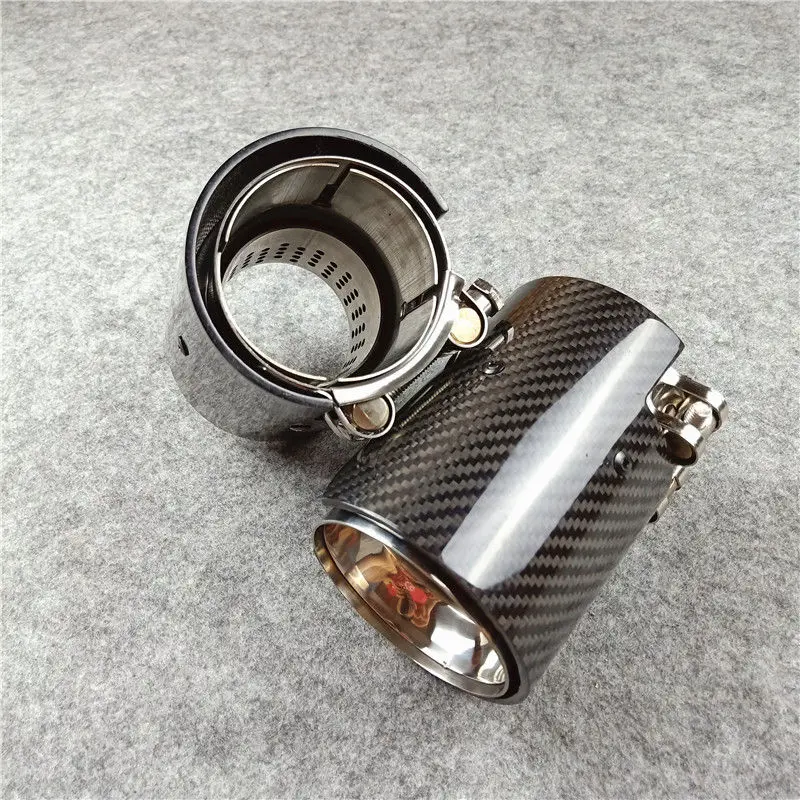 1 шт. автомобильная выхлопная труба с логотипом M глянцевые серебряные карбоновые