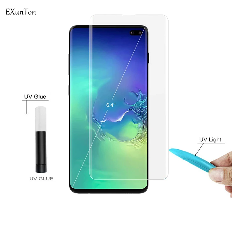 Защита для экрана Samsung S10 S10e Plus закаленное стекло с полным клеем Galaxy S 10 E защитная