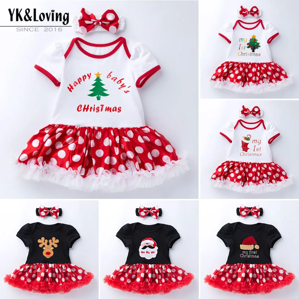 Рождественская одежда для малышей Комплект с длинными рукавами новорожденных