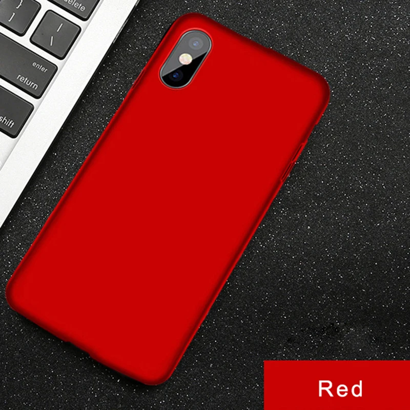 Red Роскошный тонкий мягкий официальный силиконовый чехол для iphone 7 8 6S 6 Plus X XS 11 Pro Чехол для MAX XR для Apple iphone X 10 чехол Coque - Цвет: Red
