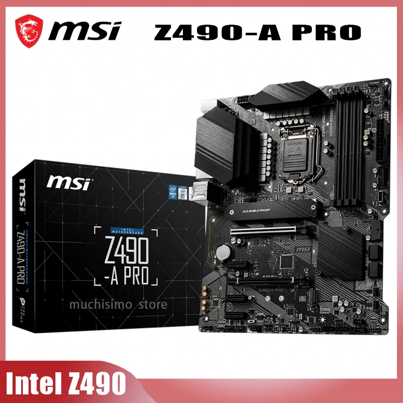 Billig 100% Neue Für MSI Z490-A PRO Motherboard LGA 1200 Intel Z490 PCI-E 3,0 M.2 DDR4 128GB Original Desktop ATX Intel Mainboard