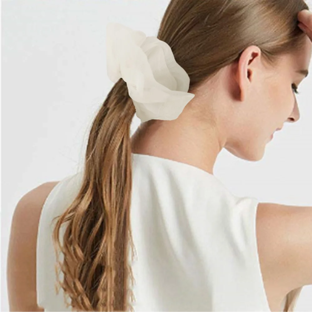 Модные шифоновые резинки Ins с вуалью эластичные милые для волос женские головные