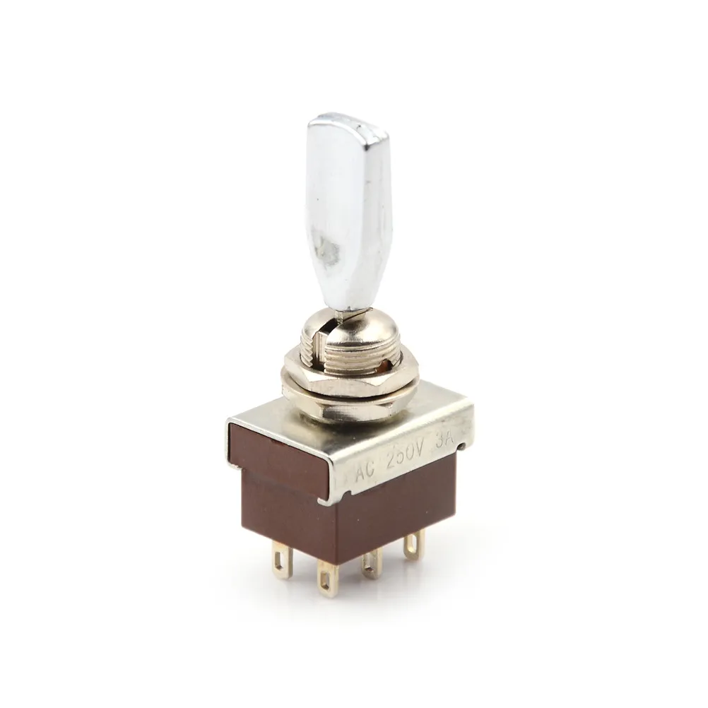 Одна штука AC 250V 3A 3 положения вкл/выкл/вкл DPDT плоская ручка тумблер 25x18x15 мм |