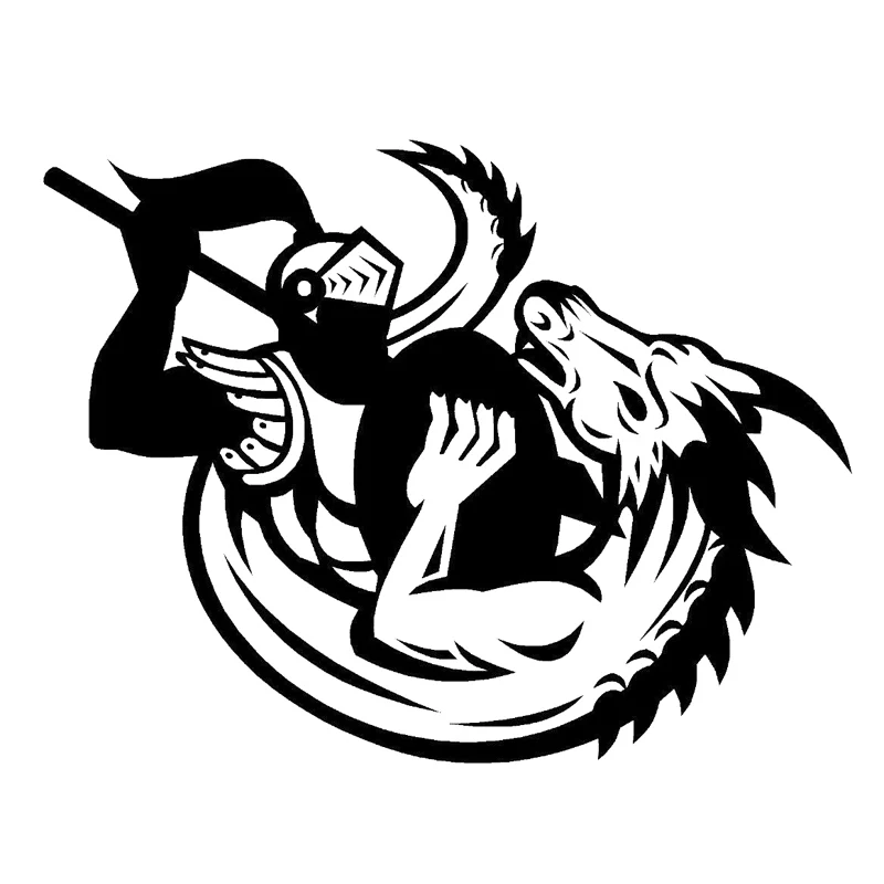 19 4 см * 15 виниловые наклейки для автомобиля с изображением дракона и человека