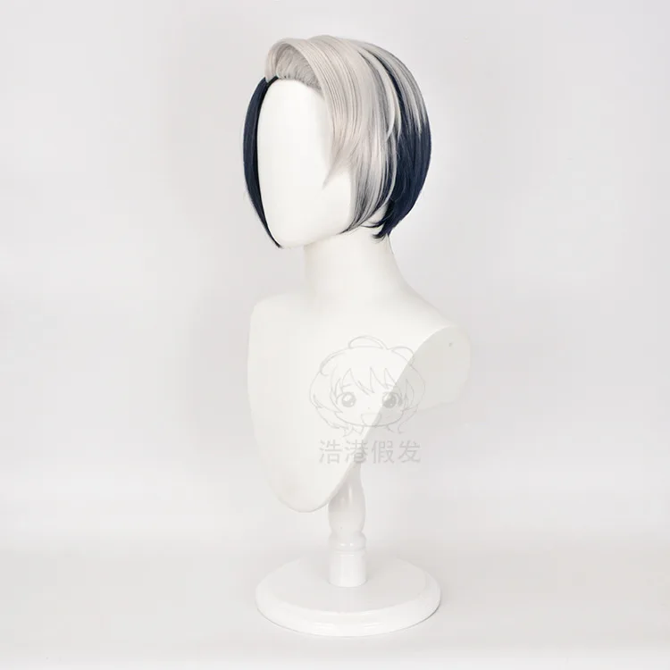 Twisted Wonderland Divus Crewel Короткие Черные Серые смешанные цвета Косплей Жаростойкие